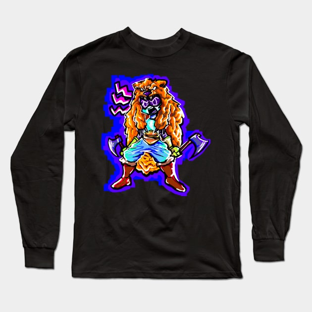 Murder Drones Viking drone neon graffiti art Long Sleeve T-Shirt by Renovich